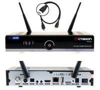 Octagon SF8008 Récepteur Combo Sat 4K HDR DVB-S2X DVB-T2 H.265 E2 Linux Dual Wi-Fi Noir
