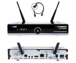 OCTAGON SF8008 UHD 4K Supreme Twin Récepteur satellite, 2 tuners DVB-S2X, E2 Linux & Define OS, avec fonction d'enregistrement, M.2 M Key, Gigabit LAN, Bluetooth, lecteur de cartes, satellite vers IP