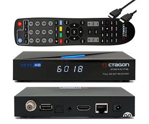 OCTAGON SFX6018 S2+IP WL H.265 HEVC 1xDVB-S2 HD E2 Linux Receiver, Récepteur Satellite avec Fonction d'enregistrement, Lecteur de Cartes, Youtube, Radio, 150Mbit WLAN, câble HDMI EasyMouse