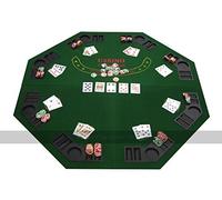 Octagonal Poker Table Top - 8 Player Folding Tabletop Poker - 125cm - Home Poker Table - Casino Games and Equipment