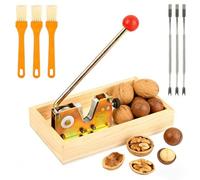 OctBird Casse Noisette Pécan en Métal Casses Noix Professionnel sans Effort Casse Amande, Nussknacker Walnüsse Nut Cracker avec 3 Aiguille à Noix et 3 Brosse