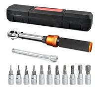OctBird Coffret Clé Dynamométrique 1/4 13Pcs Clé Dynamométrique Moto Vélo 1-25 Nm Torque Wrench Adjustable Torque Screwdriver Set avec Extension, Coffret, Douilles Magnétique pour Vélo Moto