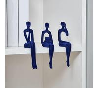 Octdays Statue de penseur Bleu pour décoration d'intérieur, Sculpture Moderne Minimaliste pour Salon, bibliothèque, Bureau, Art Abstrait, Figurine de décoration, 3 pièces