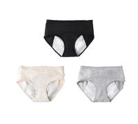 octipa Culottes d’incontinence, anti fuite urinaire lot de 3 Culotte Anti-fuites Physiologique en Coton Lavable avec Zone Absorbante Anti-fuite pour Femmes
