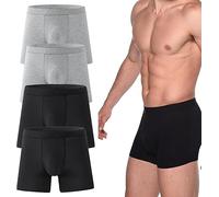 Octipa Men's Ultra-Absorbent Incontinence Boxer Briefs,Mens Incontinence Underwear,Comfort Moisture Wicking Breathable,Leak Proof Reusable (Black*2+Light gray*2, XL)