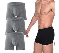 Octipa Men's Ultra-Absorbent Incontinence Boxer Briefs,Mens Incontinence Underwear,Comfort Moisture Wicking Breathable,Leak Proof Reusable (3pcs-Dark gray, XXL)