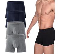 Octipa Men's Ultra-Absorbent Incontinence Boxer Briefs,Mens Incontinence Underwear,Comfort Moisture Wicking Breathable,Leak Proof Reusable (Black*2+Dark blue*2, XXL)