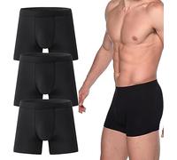 Octipa Men's Ultra-Absorbent Incontinence Boxer Briefs,Mens Incontinence Underwear,Comfort Moisture Wicking Breathable,Leak Proof Reusable (3pcs-Black, XL)