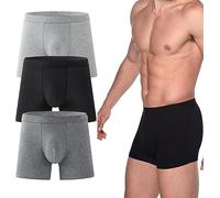 Octipa Men's Ultra-Absorbent Incontinence Boxer Briefs,Mens Incontinence Underwear,Comfort Moisture Wicking Breathable,Leak Proof Reusable (Light gray+Black+Dark gray, 3XL)