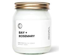 OCTŌ Bay + Romarin Candle Bougie parfumée aux huiles essentielles 300 ml - 60 heures de combustion - Cire de soja 100 % naturelle | Fabriquée à la main au Royaume-Uni