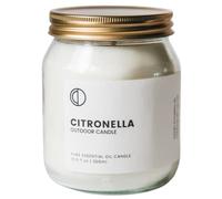 OCTO Bougie parfumée à la citronnelle en pot | 300 ml - OCTO - 60 heures - à la cire de soja et huiles essentielles - Pour la maison, le jardin, le camping, le patio, les voyages, le barbecue