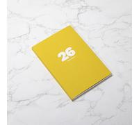 Octo Design Agenda semainier 2026 de janvier à décembre 2026, format A5, jaune indien, couverture souple, reste entièrement ouvert