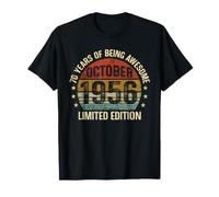 October Birthday Est 1956 Édition limitée Vintage 70ème T-Shirt