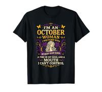 October Woman Heart on My Sleeve Fire in My Soul Citation T-Shirt