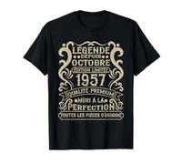 Octobre 1957-68 Ans Anniversaire Cadeau Vintage 1957 T-Shirt