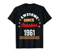 Octobre 1961 Anniversaire Awesome Since 1961 October Vintage T-Shirt