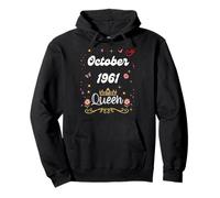 Octobre 1961 Reine Depuis Octobre 1961 Anniversaire Fille Femme Sweat à Capuche