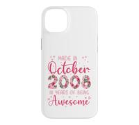 Octobre 2008 Cool Cadeau Anniversaire 18 Ans pour Filles Coque pour iPhone 14 Plus