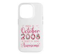 Octobre 2008 Cool Cadeau Anniversaire 18 Ans pour Filles Coque pour iPhone 14 Pro