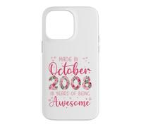 Octobre 2008 Cool Cadeau Anniversaire 18 Ans pour Filles Coque pour iPhone 14 Pro Max