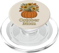 Octobre Maman Cosmos Souci Citrouille Automne Anniversaire PopSockets PopGrip pour MagSafe