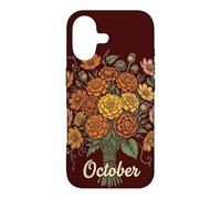 Octobre Naissance Fleur Souci & Cosmos Anniversaire Coque pour iPhone 17