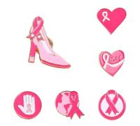 Octobre Rose 6PCS Broches de Sensibilisation Cancer du Sein Pin en Métal Émaillé Cadeaux de Bienfaisance pour Femmes Accessoires de Décoration pour Les Solidaires et Les Événements Caritatifs