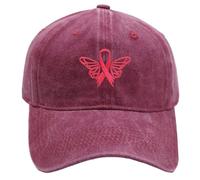 Octobre Rose Accessoires 2025 Casquette, Octobre Accessoires 2025 Casquette - De Sport Unisexe Ajustable Sports Plein Air Motif Brodé Stylé Sensibilisation Vin One Size