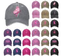 Octobre Rose Accessoires 2025 Casquette, Octobre Accessoires 2025 Casquette - De Sport Unisexe Ajustable Sports Plein Air Motif Brodé Stylé Sensibilisation Rose One Size