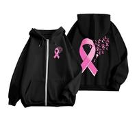 octobre rose accessoires， ruban rose cancer du sein， ruban， sweat femme， noeud， pull zippé， sweatshirt， sweat-shirt，sweatshirts， contre le cancer， capuche， hoodie for the culture， pour seins， ocotbre