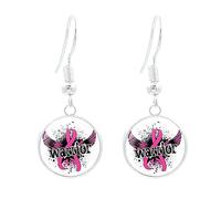 Octobre Rose Boucles d'Oreilles Engagées Ruban Rose Légères Confortables Pendantes pour Campagne Octobre Cadeau Soutien Survivante Accessoire Solidaire pour Événement Associatif
