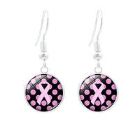 Octobre Rose Boucles d'Oreilles Engagées Ruban Rose Légères Confortables Pendantes pour Campagne Octobre Cadeau Soutien Survivante Accessoire Solidaire pour Événement Associatif