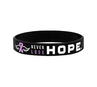 Octobre Rose Bracelets en Silicone Français Bracelets de Sensibilisation Cancer du Sein Octobre RoseRuban Accessoires Bracelets de sensibilisation Cancer du sein rubanrose en Silicone (#B, One Size)