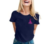Octobre Rose Cancer du Sein De Sensibilisation Ruban Tee Shirt Grande Taille Teeshirt Manches Courtes De Col Rond Coton Tunique Haut Imprimé avec Un Motif De Dessin Animé FéMinin Rose D'Octobre