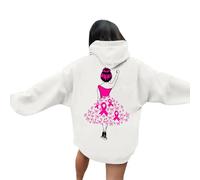 Octobre Rose Cancer du Sein Femme Hoodies Mode Streetwear Sweats Coton Manches Longues Veste Sport Spécialement Conçu Sweat-Shirt Sensibilisation Blouson Femmes 2025 Nouveau Décontracté Printemps