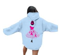 Octobre Rose Cancer du Sein Femme Hoodies Mode Streetwear Sweats Coton Manches Longues Veste Sport Spécialement Conçu Sweat-Shirt Sensibilisation Blouson Femmes 2025 Nouveau Décontracté Printemps