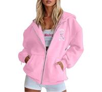 Octobre Rose Cancer du Sein Pull Court Chaud de Sport décontracté en Polaire avec Cordon Serrage et Fermeture éclair mensuelle la prévention des Femmes Plaid Sweat Capuche pour Femme