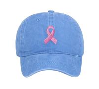 Octobre Rose Casquette de Baseball pour Femme Sports de Plein air Casquette Motif Brodé Ruban Ajustable Sein Cœur Rose Ruban pour d'octobre Le Cancer du Sein