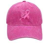 Octobre Rose Casquette, Octobre Accessoires 2025 Casquette - De Sport Unisexe Ajustable Sports Plein Air Motif Brodé Stylé Sensibilisation Rose Vif One Size
