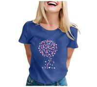 Octobre Rose Chemise Oversize Femme T-Shirt Décontracté à Manches Longues pour Femmes Haut Desigual Couleur Unie Blouse Fluide T-Shirt Chemise Gaze De Coton Blouse Chimie (Bleu foncé,3XL)
