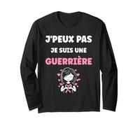Octobre Rose Femme Cancer du Sein Je suis Une guerrière Manche Longue