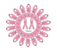 Octobre Rose Lot de 100 Broches en Forme de Ruban Rose - Sensibilisation au Cancer du Sein - pour Femme, Épinglettes, Amour, Prévention (One Size)