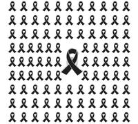 Octobre Rose Lot de 100 Broches, Ruban de Sensibilisation Cancer du Sein Pin's 2024 Accessoires Soutenir la Cause Survivante Femmes (100PCS Black, 6X4CM)