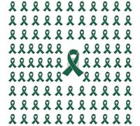 Octobre Rose Lot de 100 Broches, Ruban de Sensibilisation Cancer du Sein Pin's 2024 Accessoires Soutenir la Cause Survivante Femmes (100PCS Green, 6X4CM)