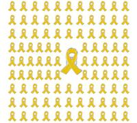 Octobre Rose Lot de 100 Broches, Ruban Rose de Sensibilisation Cancer du Sein Pin's Octobre Rose 2024 Accessoires Soutenir la Cause Survivante du Cancer du Sein Femmes Broche (100PCS Yellow, 6X4CM)