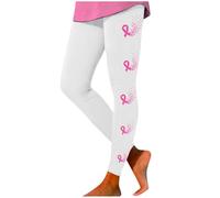 Octobre Rose Octobre, Mois De Sensibilisation Au Cancer Du Sein Avec Le Ruban Pantalons Sport Doux Et Confortables Leggings Tendance Yoga Fitness Élastiques, Ajustés, Élégants Pour Femmes Taille Haute