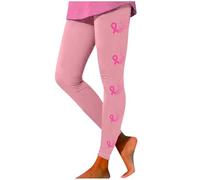 Octobre Rose Octobre, Mois De Sensibilisation Au Cancer Du Sein Avec Le Ruban Pantalons Sport Doux Et Confortables Leggings Tendance Yoga Fitness Élastiques, Ajustés, Élégants Pour Femmes Taille Haute