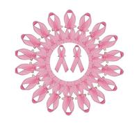 Octobre Rose,Pin’S Octobre Rose,100 Broches Avec Ruban Et éPingle à Nourric,Broche Pour Femme Contre Le Cancer Du Sein,Pour Sensibilisation Au Cancer Du Sein Femme Et Homme 7,5 Cm