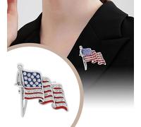 Octobre Rose Pins ondulé, épingle à revers en strass scintillant, du jour de l'indépendance, Badge patriotique pour vêtements, écharpe, sac, chapeau Sensibilisation Cancer du (Silver, 3 * 3 * 1cm)
