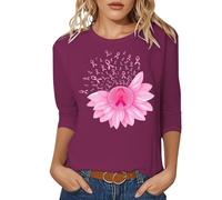 Octobre Rose T Shirt Pull Pin’s Tee Halloween Femme Gilet Ruban Manche Longue Coton T-Shirt Manches Longues Enfant Haut Top Poudré Humour Rouge Bannière Tee-Shirt Vêtements Sequins